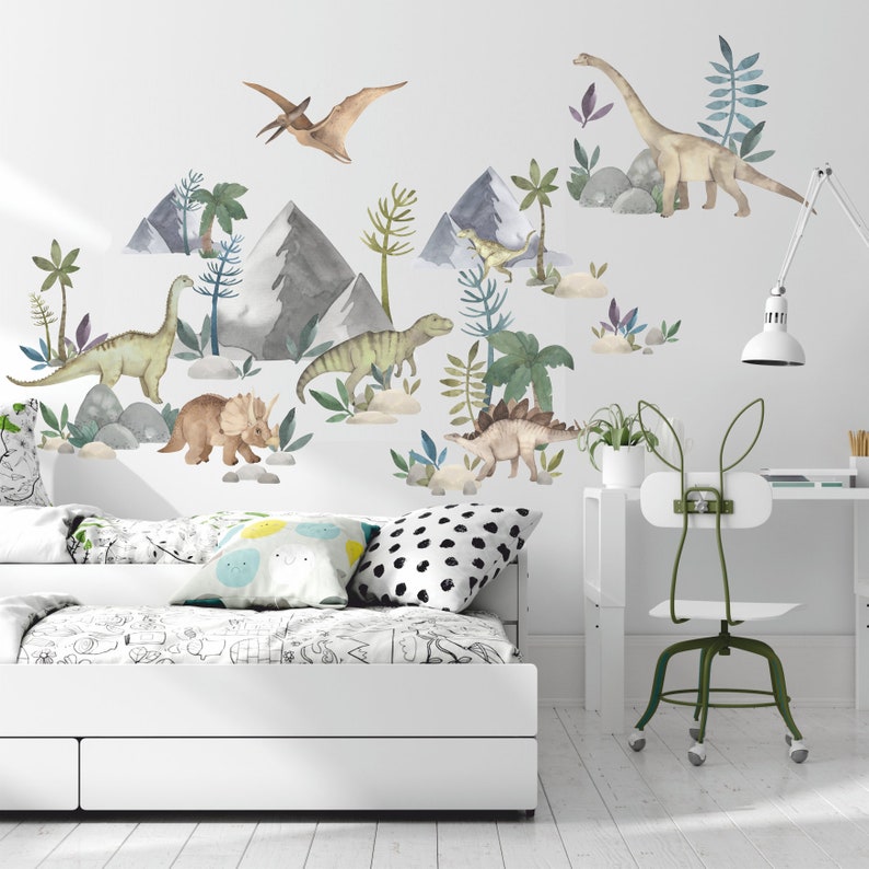 Dinosaur Wall Decal Dinosaurs Nursery Wall Decals Dinosaur Etsy