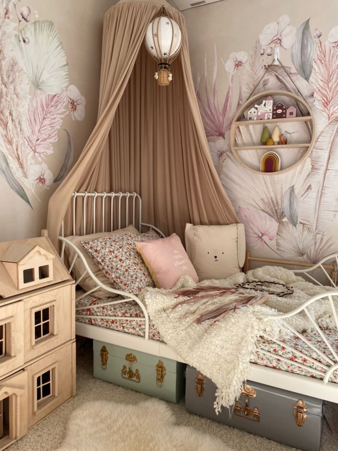 Boho Leaves Wall Decals Boho Nursery Decor Tropical Leaf Etsy