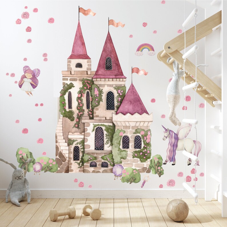 Princess Castle Wall Decal Fairy Tales Nursery Wall Decal Etsy