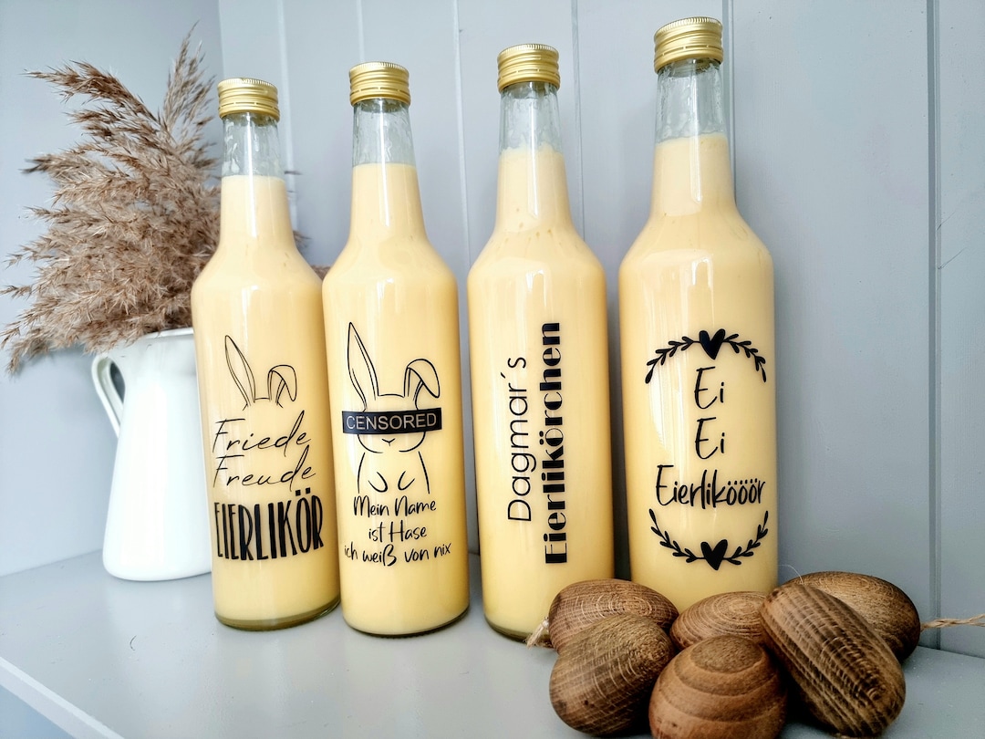 Aufkleber für Eierlikör Flasche Etsy.de
