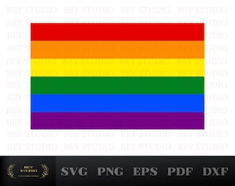 Pride Flag svg, Six Colors Pride Flag svg, Pride Flag Clipart , Pride Rainbow Flag , Svg, Png, Pdf, Eps, Dxf,