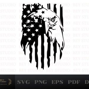 Eagle With American Flag Svg, USA Patriotic Svg, 4th of July, Svg, Png, Pdf, Eps, Dxf,