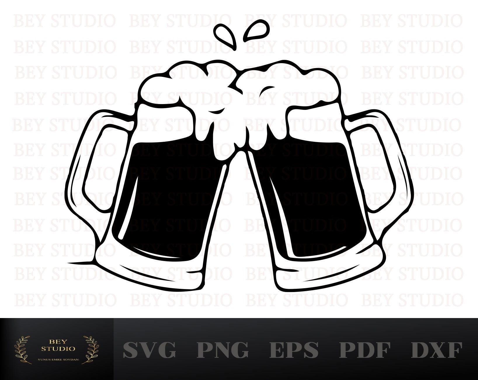 Beer Mugs Toasting. SVG File for Cricut Graphic by artychoke.design ·  Creative Fabrica