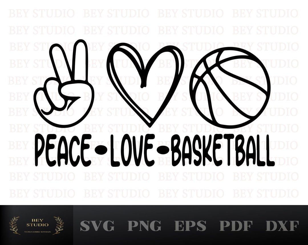 Peace Love Basketball SVG Cut File, Peace Love Basketball Custom
