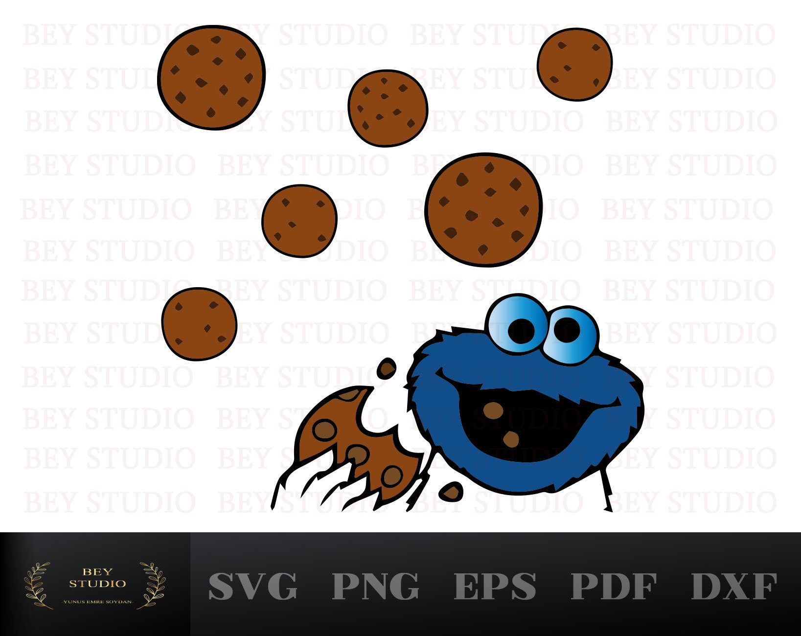Blue Monster & Monster Cookie SVG, Diseños de calidad para impresión