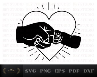 Fist Bump SVG, New born hand svg, Father's Day SVG, Dad and Baby Fist Bump Svg, Cut Files for Cricut,Svg, Png, Pdf, Eps, Dxf,