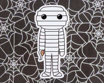 Mummy Sticker | Halloween Sticker, Creepy Cute Sticker, Cute Monster Sticker, Goth Horror Sticker, Waterproof Vinyl Decal for Laptop/Kindle