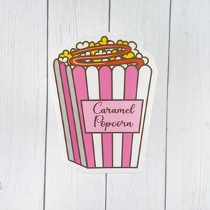 Sticker Caramel Popcorn | Kawaii Food Art for Journal Sticker Weird Aesthetic Planner Decal Anime Sticker for Movie Lover Gift Party Favors