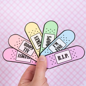 Pegatina Kawaii Pastel Goth Estética Pegatina para botella de agua Regalo de salud mental para enfermera Regalo para Bullet Journal Pegatina Divertida