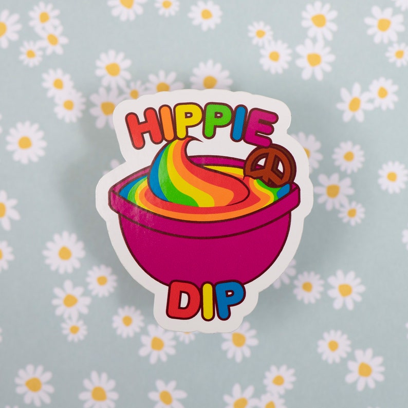 Hippie Dip Sticker: Funny Retro Decal for Laptop, Water Bottle - Etsy