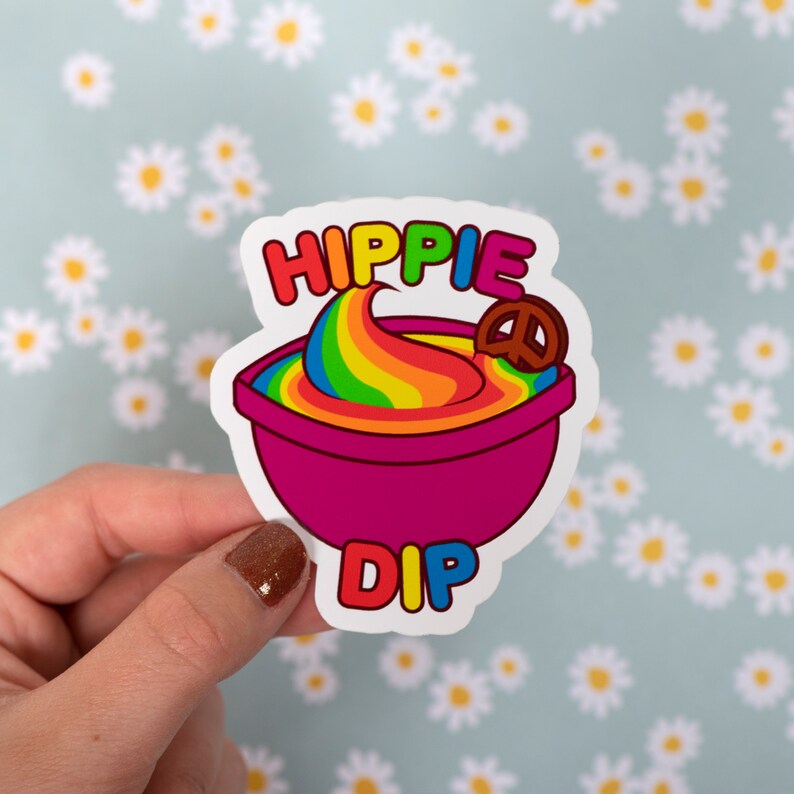 Hippie Dip Sticker: Funny Retro Decal for Laptop, Water Bottle - Etsy