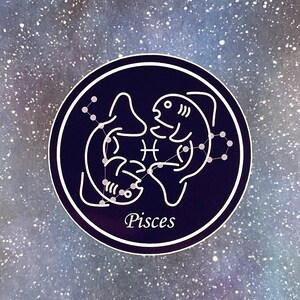 Pisces Zodiac Sticker, Zodiac Sign Sticker, Astrology Gift, Constellation Sticker, Celestial Decor, Spiritual Gift, Laptop Sticker