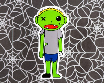 Zombie Sticker | Halloween Decal, Creepy Cute Sticker, Cute Monster Sticker, Goth Horror Sticker, Waterproof Vinyl Decal for Laptop/Kindle