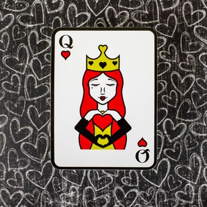 Sticker Queen of Hearts | Goth Gift for Book Lover Sticker Queen of Hearts Decal for Laptop Sticker Cute Aesthetic Sticker Fantasy Decor