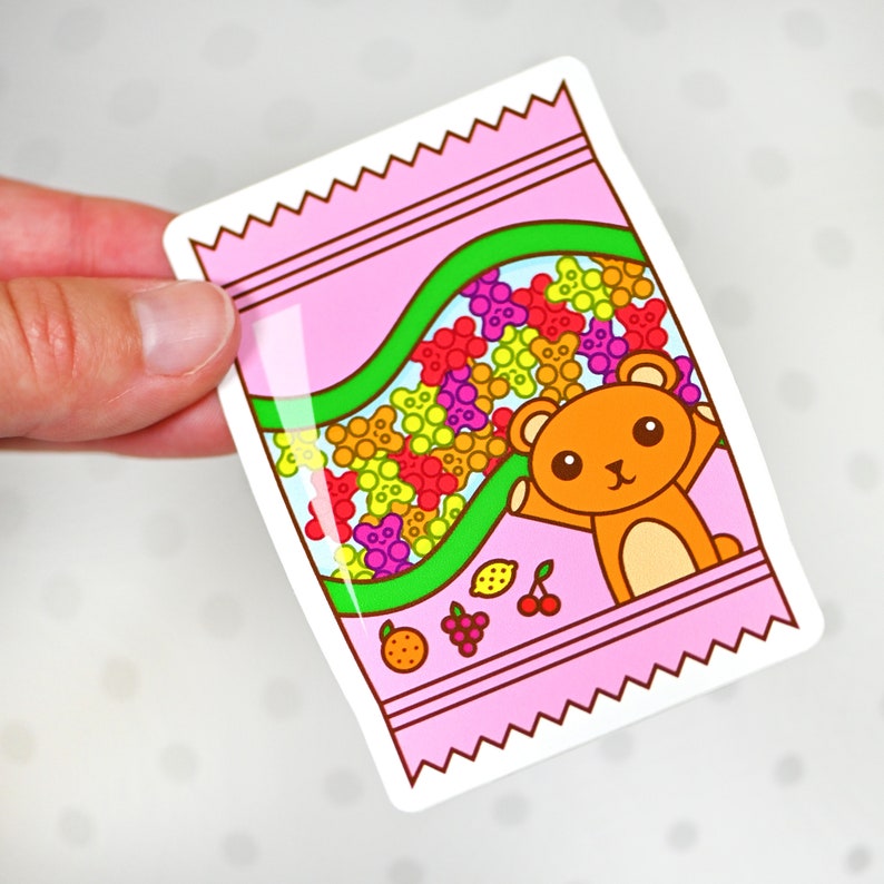 Gummy Bear Sticker, Candy Sticker, Kawaii Food Sticker, Valentines Day