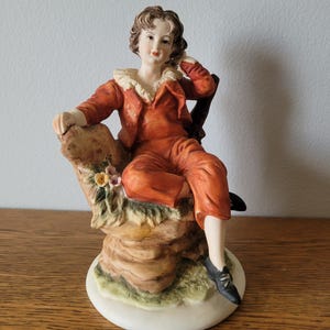 Vintage Red Boy oder Master Lambton Figur Handbemalte Links China KW3988