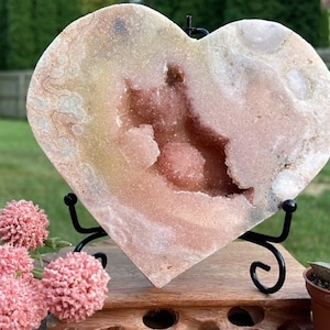 Pink Amethyst Heart Carving --Rare Statement Piece 2 pounds
