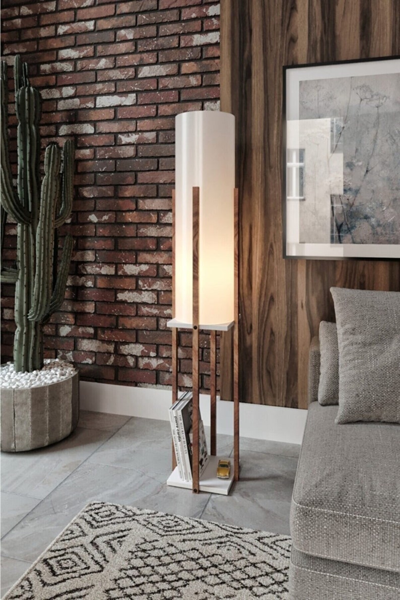 DOR LAMBADER Wooden Floor Lamp Vintage Wooden Light Decor Etsy