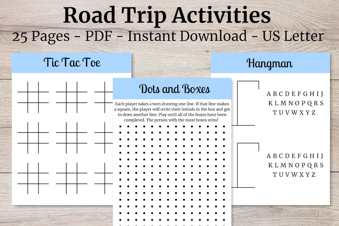 Printable Road Trip Activities, Road Trip Games, Travel Games, Printable Travel Games - Etsy