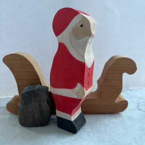 Santa sleigh wooden toy Christmas winter present elf Xmas