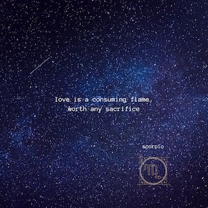 Skorpion astrologische Liebe druckbare Notizkarte, Geburtstagskarte, Liebe ist eine aufwendige Flamme...