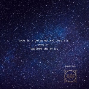 Verseau Astrologique amour carte de note imprimable, l’amour est une émotion détachée et désintéressée...