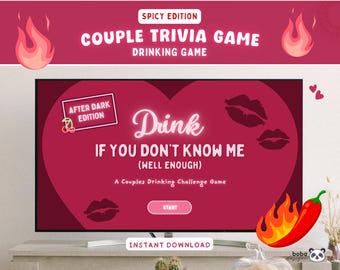 Juego de beber picante digital para parejas, juego de trivia para parejas sucias, cita nocturna picante para adultos, Canva editable, Verdad o reto sucia, juego de juegos previos para adultos