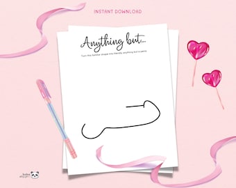 Printable Draw Anything but Funny Bachelorette Drawing Game Dirty Bachelorette Party Game Adult Hen Party Funny Bridal Shower Game Dirty Hen