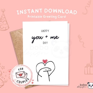 Feliz Dia Você e Eu Cartão Cartão de Aniversário Engraçado para namorado Engraçado Cartão de Amor para Imprimir para ele Bonito Cartão de Amor de Aniversário Cartão de Aniversário Engraçado