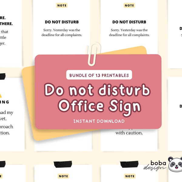 13 Office Signs Do not disturb Printable - Funny Office Wall Decor, Funny do not disturb door signs, Funny office decor, Work from home art