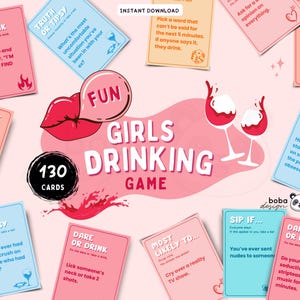 Juego de beber para chicas imprimible, Juego de noche de chicas, Juego de cartas para noche de chicas sucias, Juego de cartas digitales, Tarjetas de verdad o reto, Juegos de despedida de soltera, Imprimir