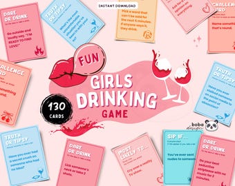 Printable Girls Drinking Game Ladies Night Game Dirty Girls Night Game Cards Friendsgiving Game Truth or Dare Cards Bachelorette Games Print