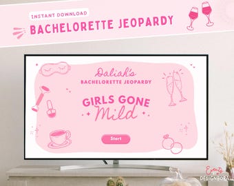 Pink Girls Gone Mild Jeopardy Bachelorette Jeopardy Game Canva Bachelorette Weekend Bride to Be Game Bach Club Hens Party Game Pink Jeopardy