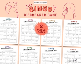 Printable Get to Know You Bingo Cards Find Someone Who Icebreaker Games Bingo Cards Team Building Game Get to know you Icebreaker questions