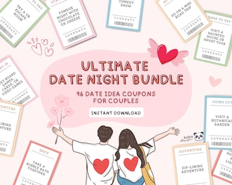 96 Cupons para imprimir para noite de encontro para casal Ideias para cupons para encontros noturnos Livro de cupons engraçados para impressão namorado Cupons engraçados Pote para encontros noturnos