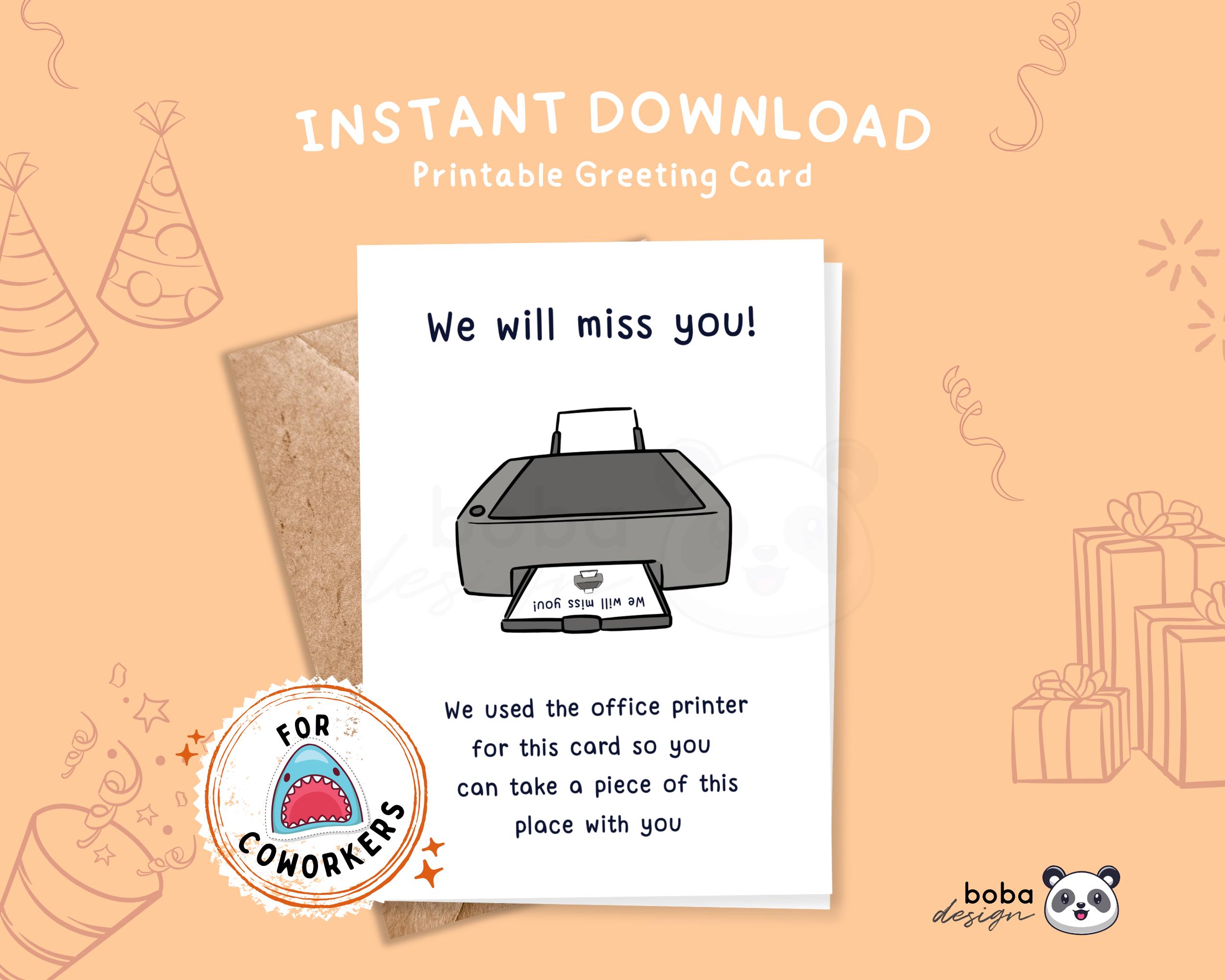 We Will Miss You Card Funny Leaving Printable Card for Coworker Funny