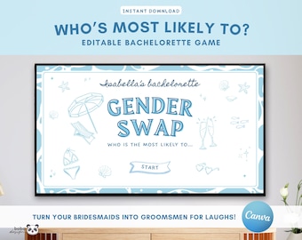 Gender Swap Bachelorette Party Game: Bridesmen Edition (Canva Template Digital Download)