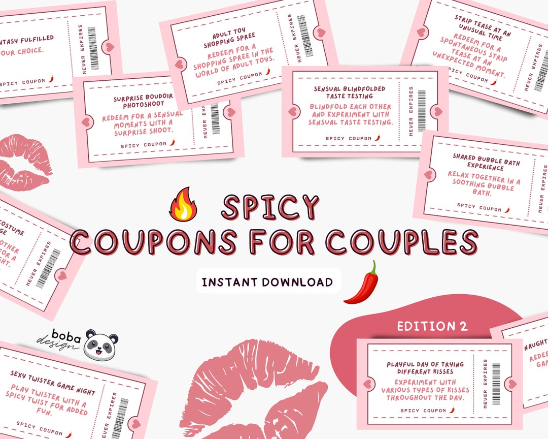 Spicy Love Coupons for Couple Funny Printable Date Ideas, Funny ...