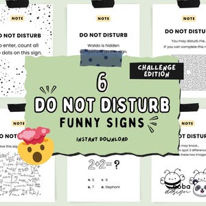 6 Funny Impossible Challenge Do not disturb Signs Printable Funny Busy door Sign Decor Funny Office door signs Funny Do Not Disturb Door