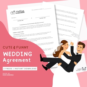 Funny Wedding Contract wedding gift Funny Printable planner Funny relation contract Funny wedding Planner Instant pre wedding gift checklist
