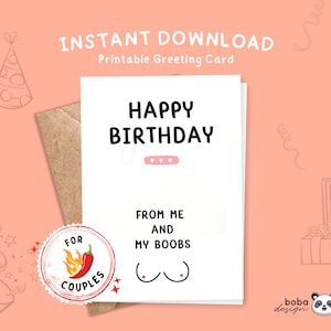 Imprimible Feliz cumpleaños de mi parte y mi tarjeta Tarjeta sucia para él Tarjeta de cumpleaños divertida para novio tarjetas de amor sucias para el aniversario del esposo