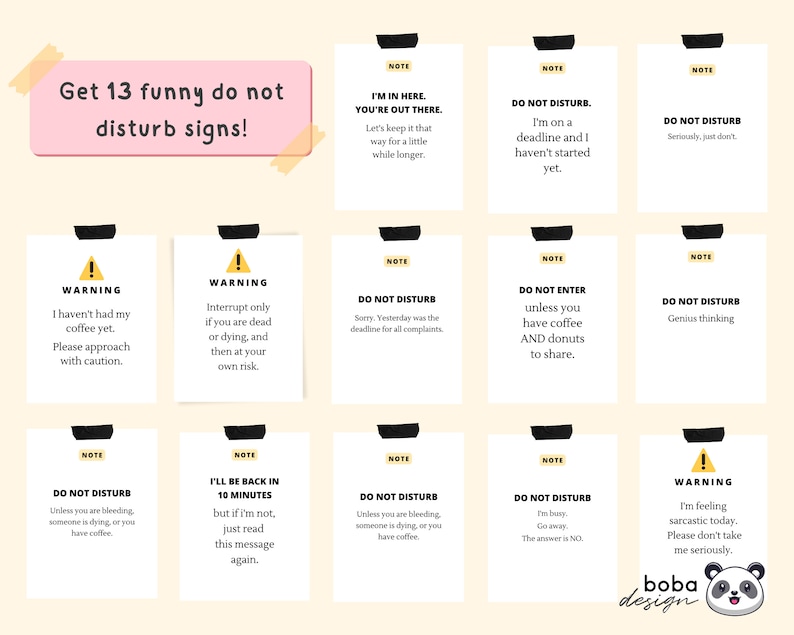 13 Office Signs Do Not Disturb Printable - Funny Office Wall Decor
