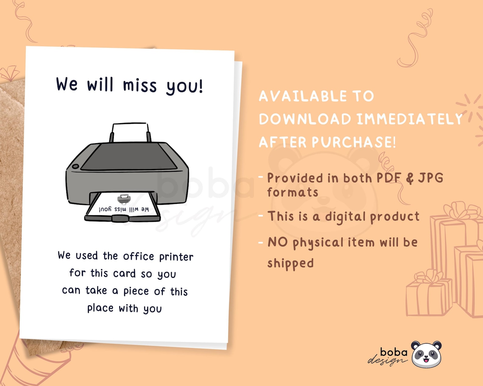 We Will Miss You Card Funny Leaving Printable Card for Coworker Funny