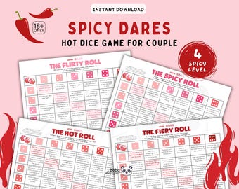Pacote para imprimir: Jogo de Desafios Picantes para Casais, Jogo de Dados Apimentado para Encontros Românticos, Dados para Encontros Românticos, Verdade ou Desafio para Adultos