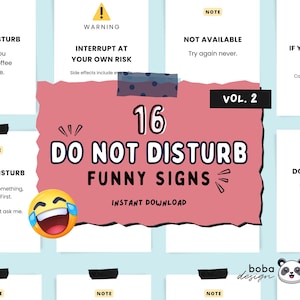 16 Funny Do not disturb Signs Vol 2 Printable Funny Office Signs Decor Funny Teacher door signs Funny Door signs Do not Disturb door signs