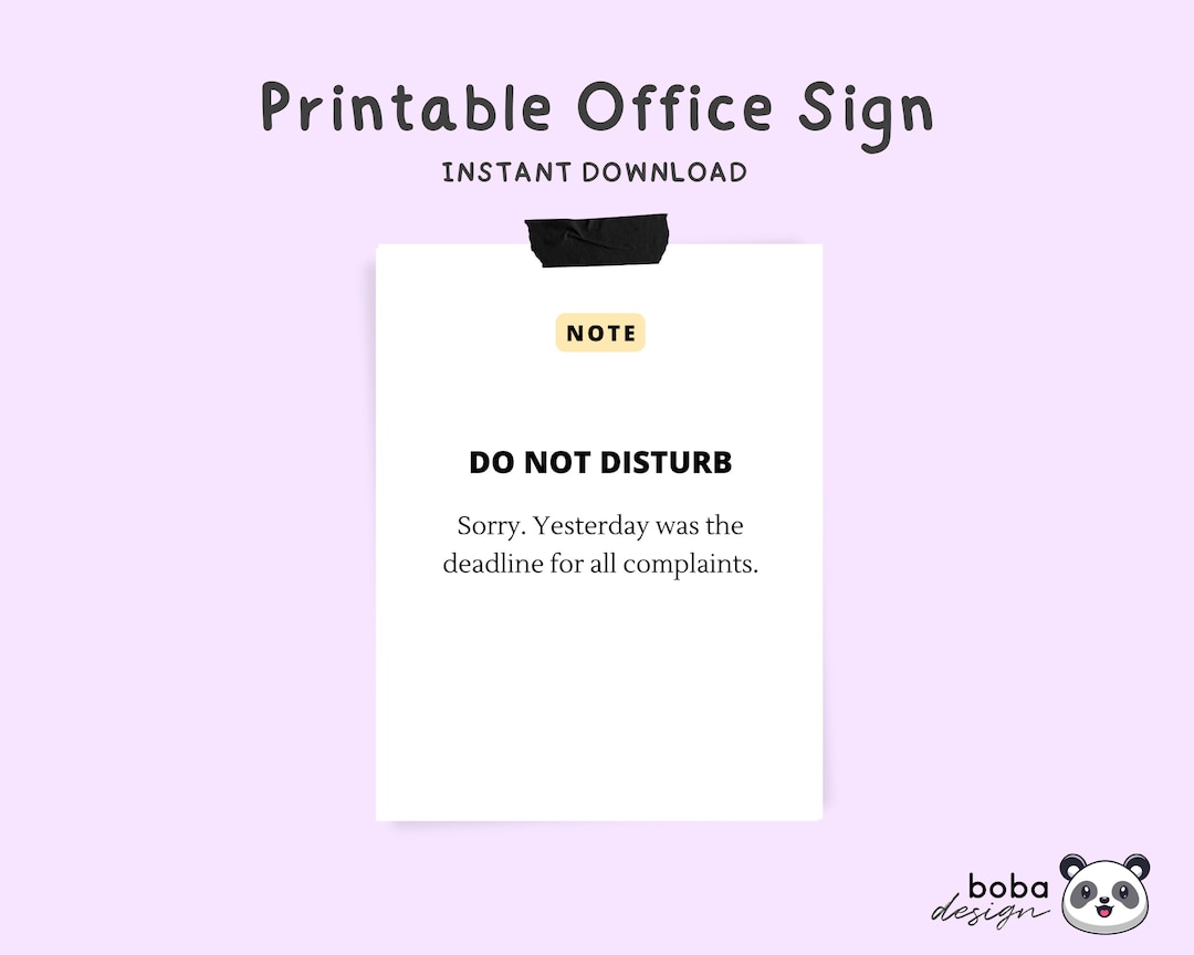Office Signs Do Not Disturb Printable Funny Door Sign School, Funny ...