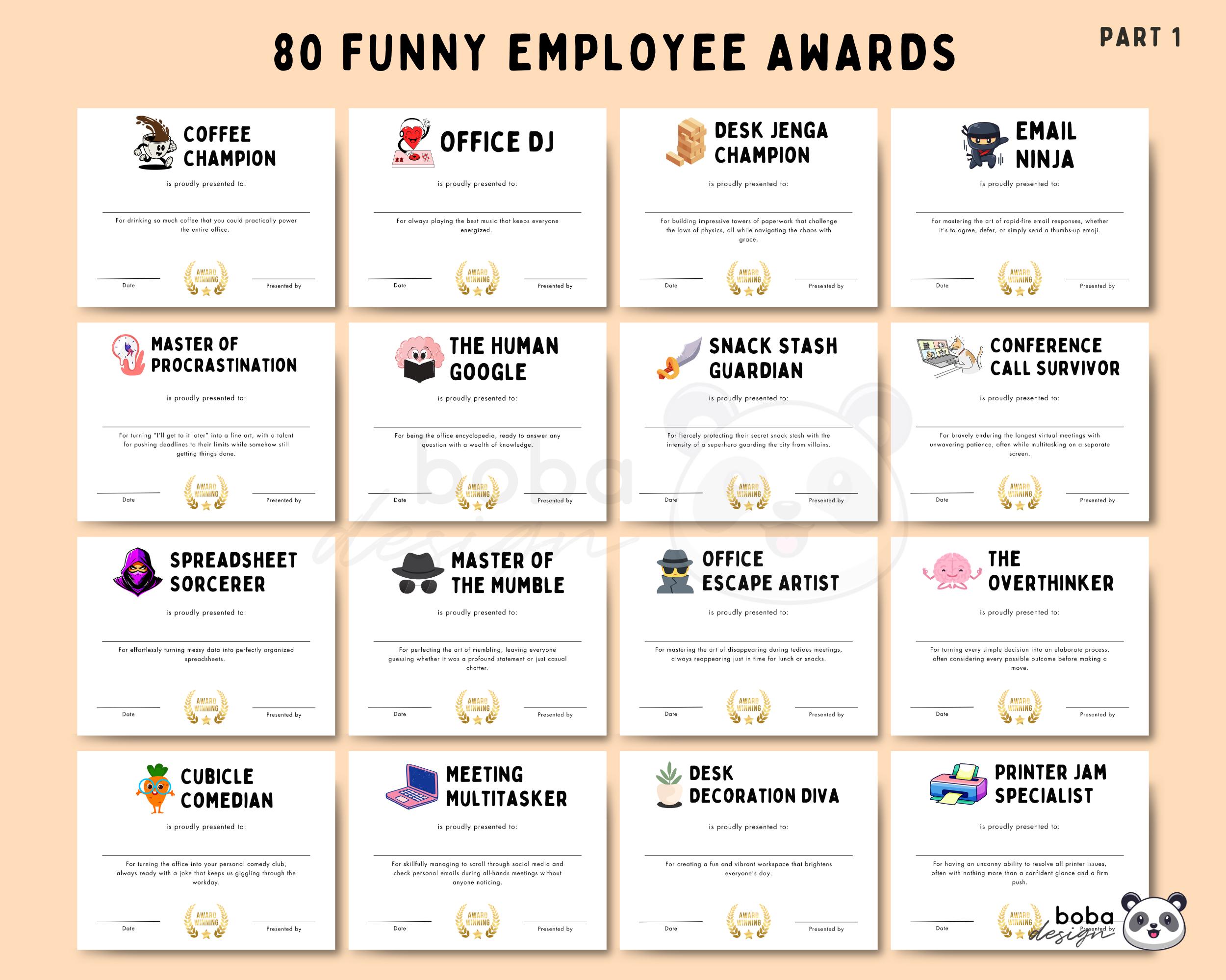 Printable Funny Employee Awards Printable Appreciation Awards ...