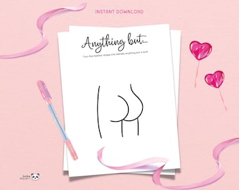 Printable Draw Anything but Dirty Bachelorette Drawing Game Dirty Bachelorette Party Game Adult Hen Party Funny Bridal Shower Game Dirty Hen