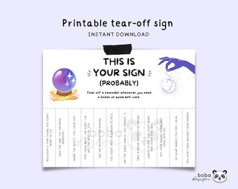 Printable This is Your Sign Positivity Funny Office Sign Cubicle Decor Funny tear off Office Decor Funny Break Room Printable Work Sign Fun