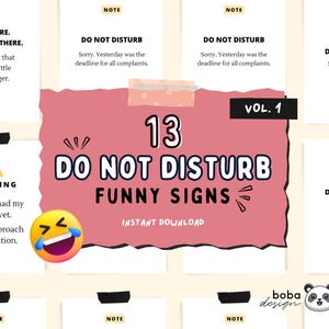 13 Office Signs Do not disturb Printable - Funny Office Wall Decor, Funny do not disturb door signs, Funny office decor, Work from home art